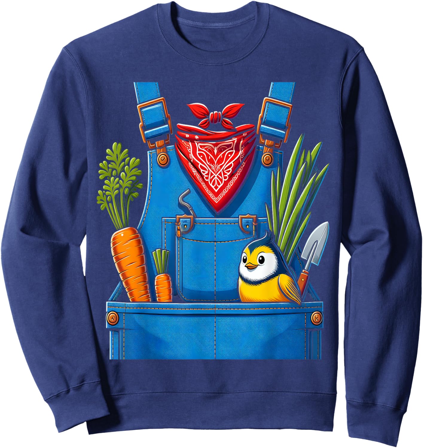 Funny Farmer Costume Halloween Simple Cute Farm Women Men Sweatshirt - Sweatshirt | Navy
