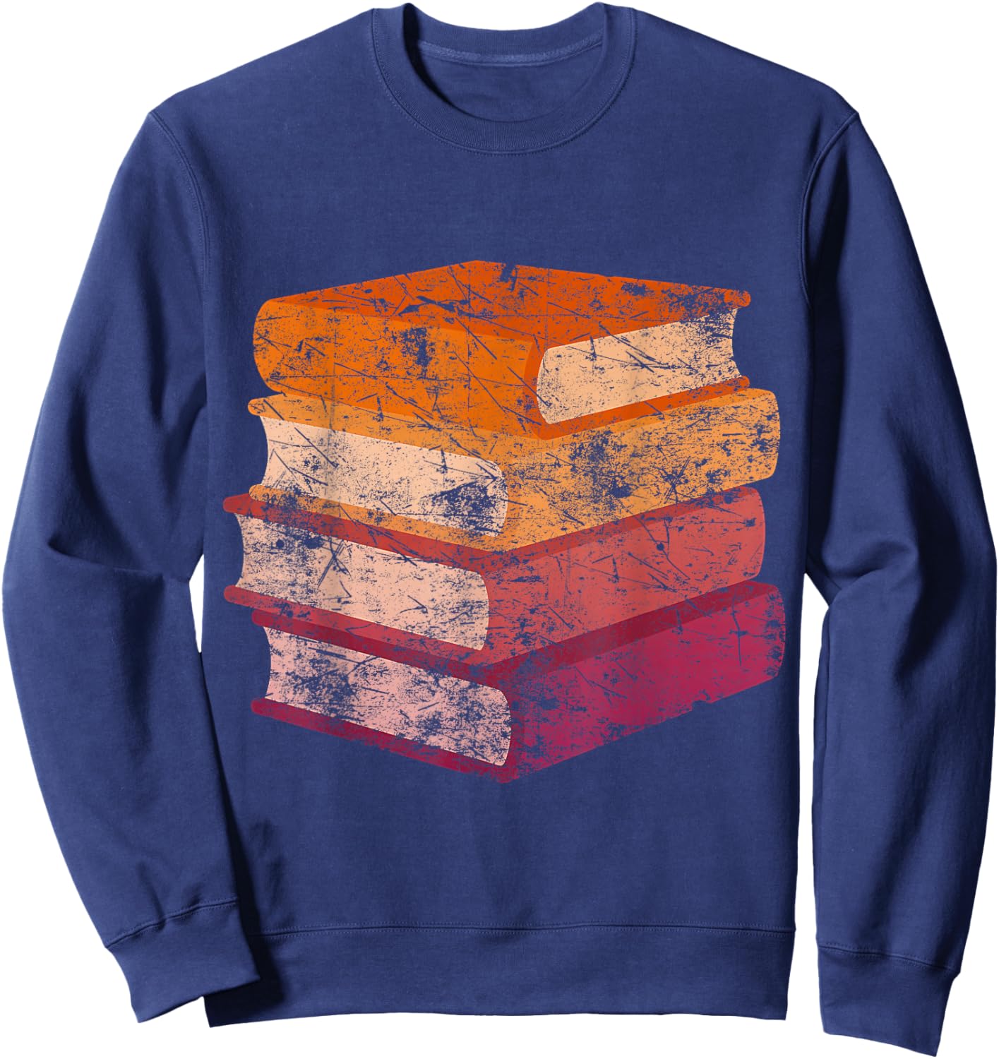 Subtle Lesbian Pride Flag Books Vintage Sweatshirt - Sweatshirt | Navy