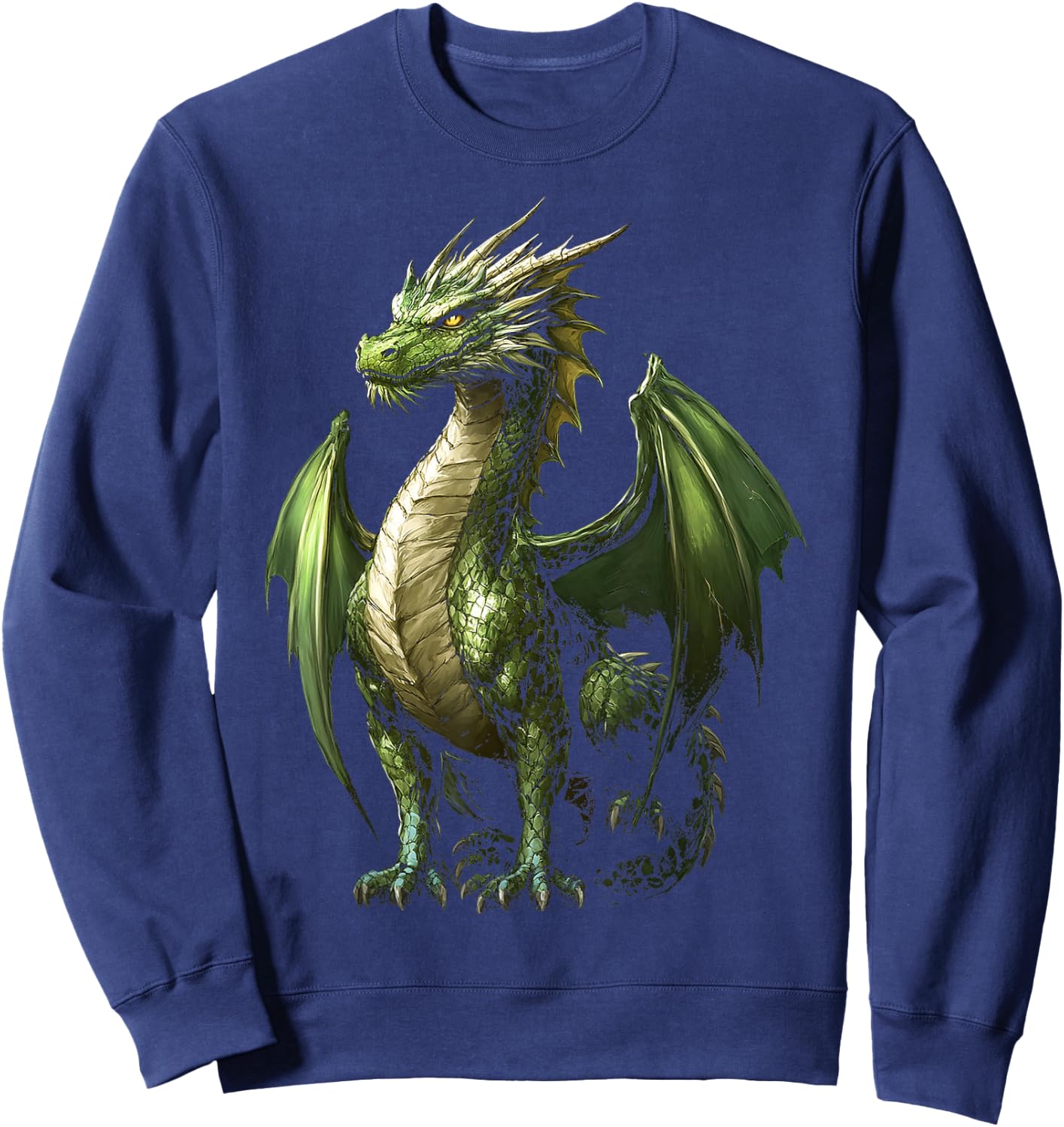 Green Dragon Motif Mythical Art Green Dragon Sweatshirt - Sweatshirt | Navy