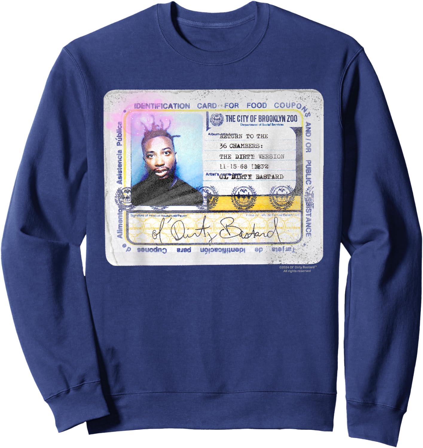 ODB Ol Dirty Ba-ard ID Return 36 Chambers Brooklyn Zoo Raw Sweatshirt - Sweatshirt | Navy
