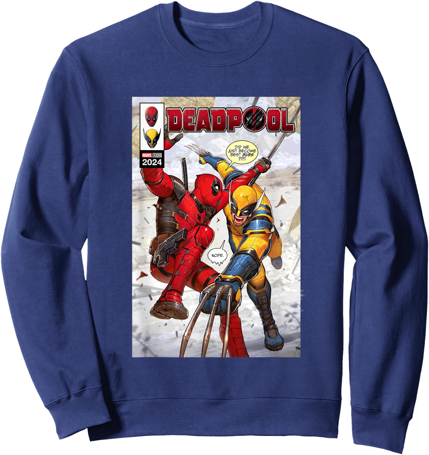 Marvel Studios Deadpool & Wolverine Comic Cover Best Bubs Sweatshirt - Sweatshirt | Navy