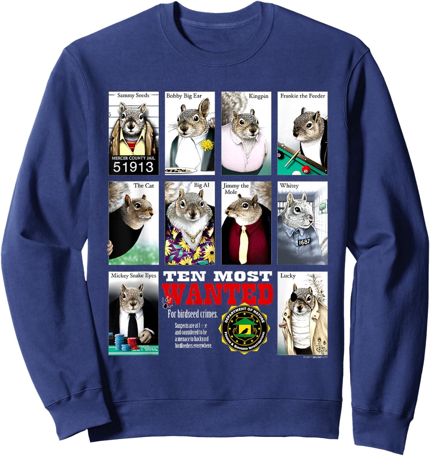 Most Wanted Squirrels Sweatshirt - Sweatshirt | Navy