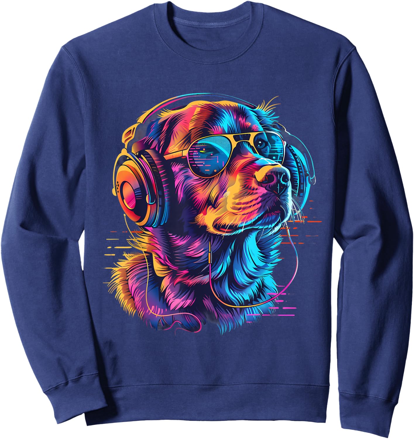 Dog DJ House Music Techno Music Headphones Beatmaker EDM Sweatshirt - Sweatshirt | Navy