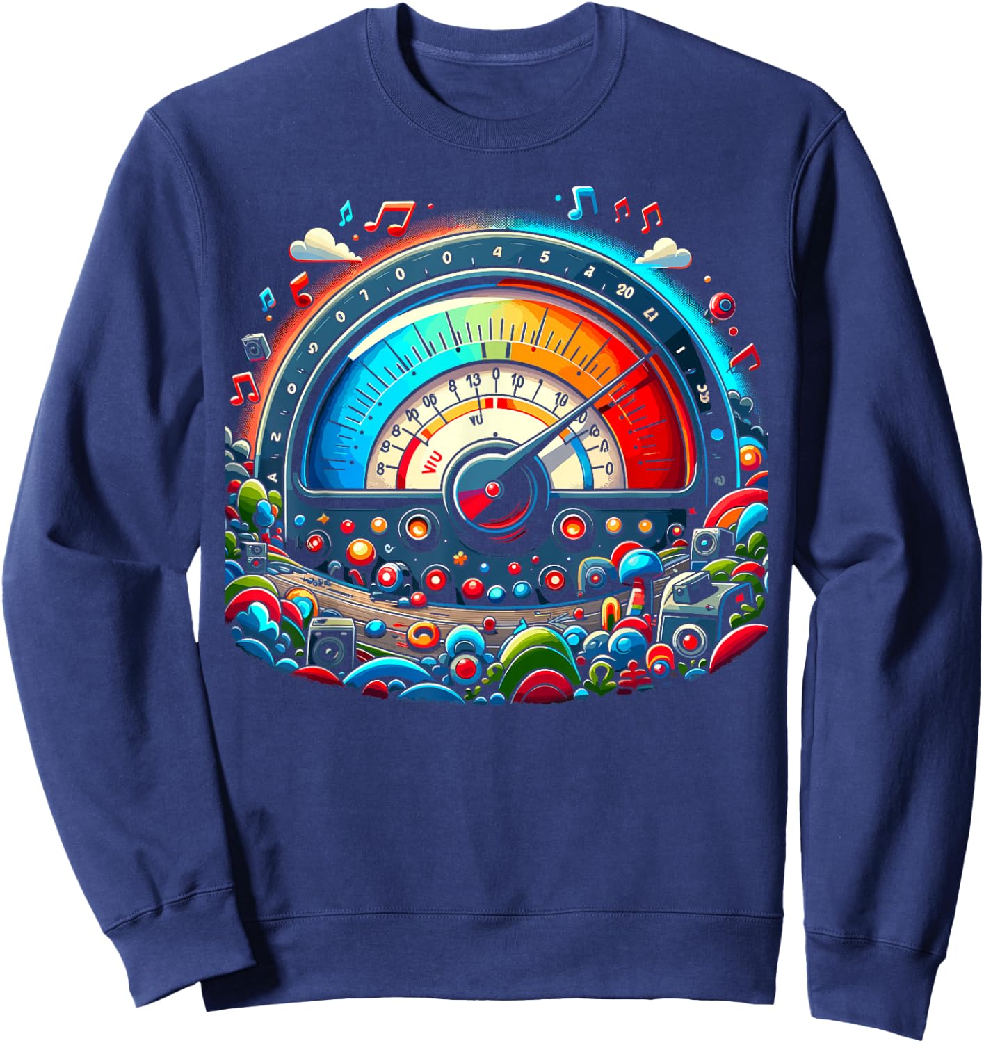 VU Meter Audiopile Analog Music Sound Engineer Sweatshirt - Sweatshirt | Navy