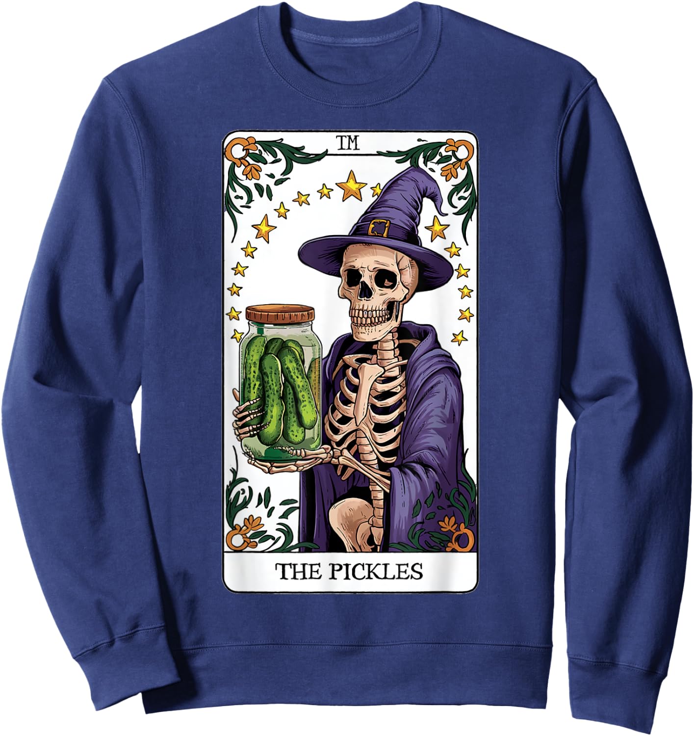 Wizard Pickles Tarot Card Skeleton Canning Season Gardener Sweatshirt - Sweatshirt | Navy