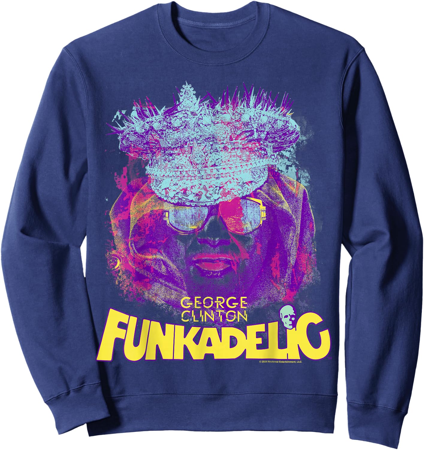 George Clinton Crown and Sunglasses Sweatshirt - Sweatshirt | Navy