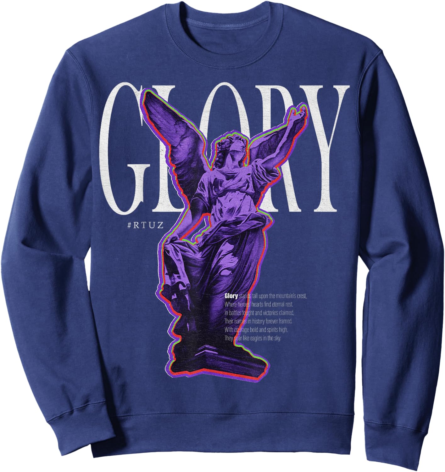 Hip Hop Y2K Vintage Hipster Edgy Urban Streetwear Angel Sweatshirt - Sweatshirt | Navy