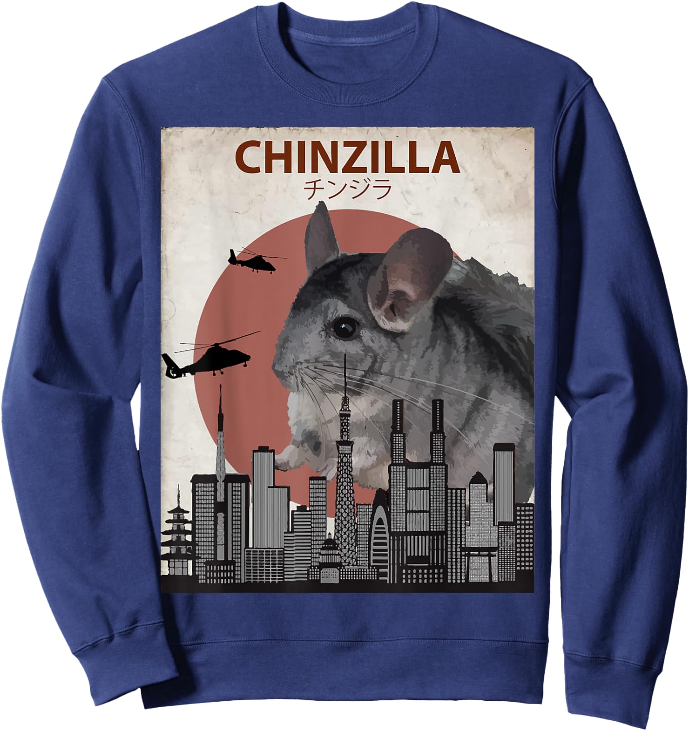 Chinzilla Funny Chinchilla | Chinchilla Lovers Gift Sweatshirt - Sweatshirt | Navy