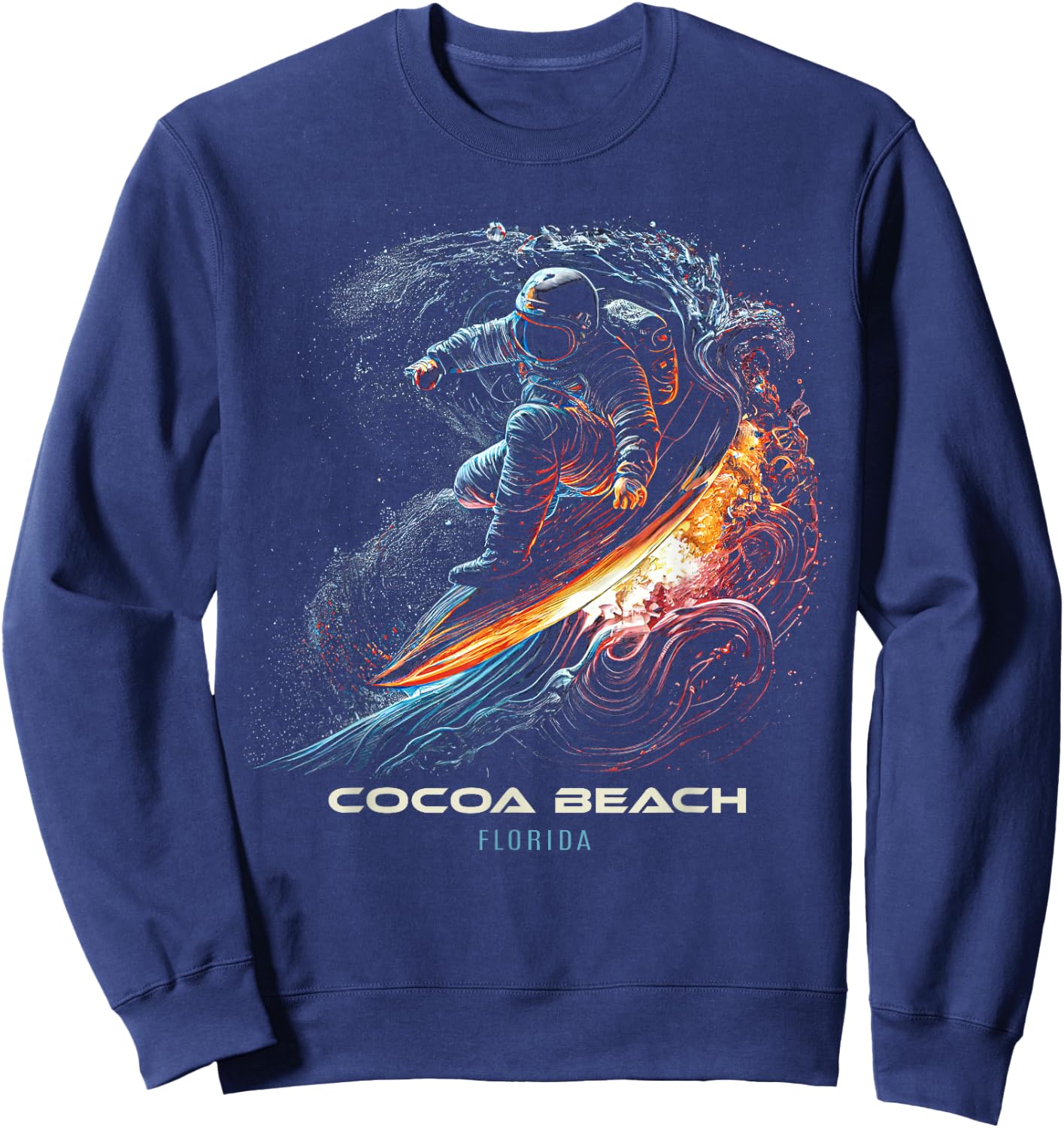 Cocoa Beach Florida Surfing Surfboard Sweatshirt - Sweatshirt | Navy
