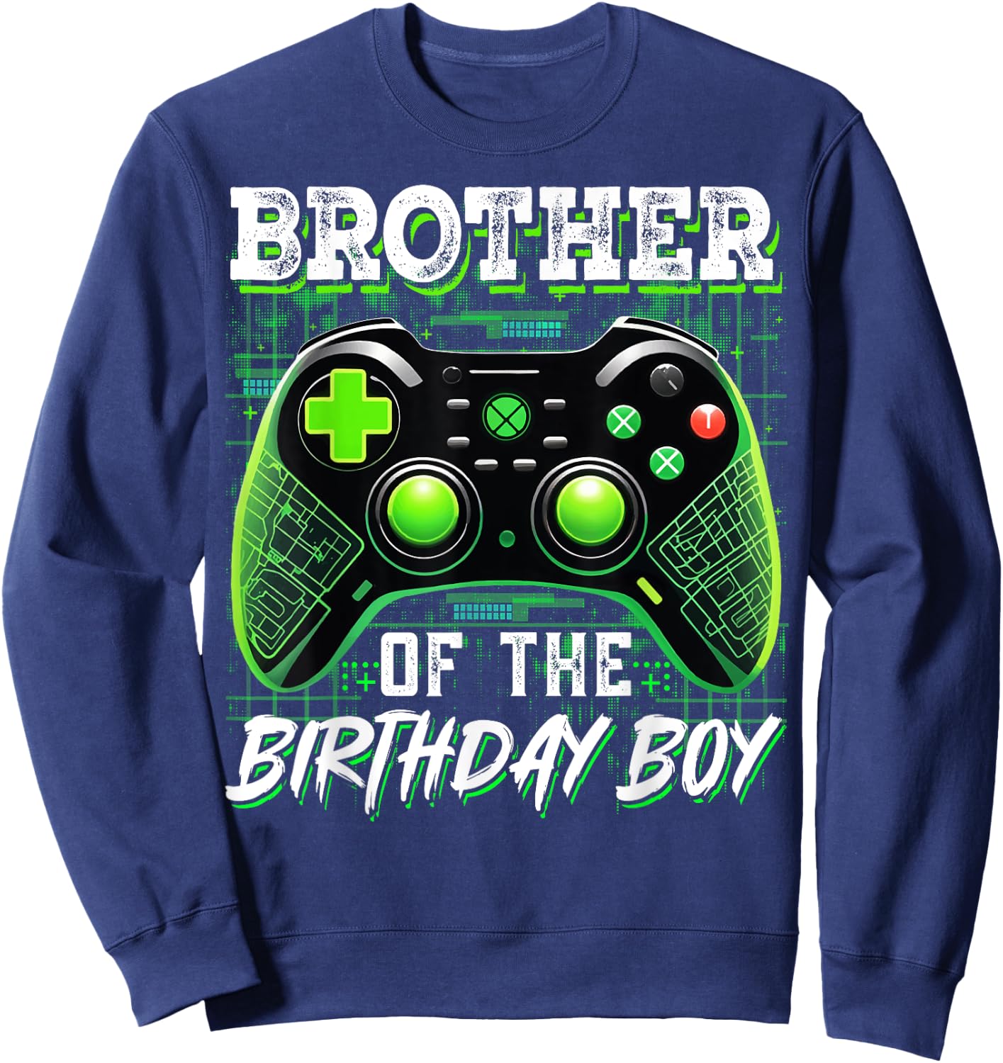 Brother Of The Birthday Boy Matching Video Gamer Birthday Sweatshirt - Sweatshirt | Navy