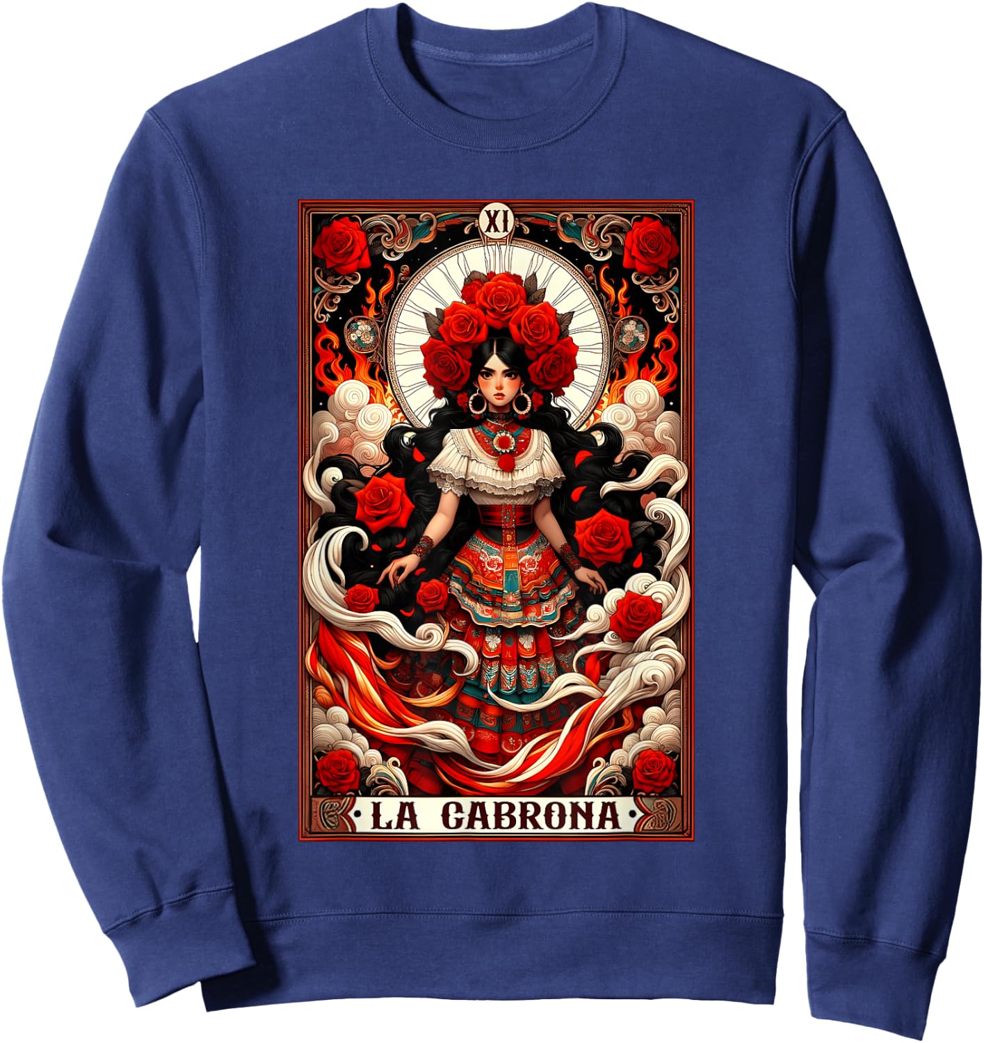 La Cabrona Latina Tarot Card Chicana Hispanic Heritage Month Sweatshirt - Sweatshirt | Navy