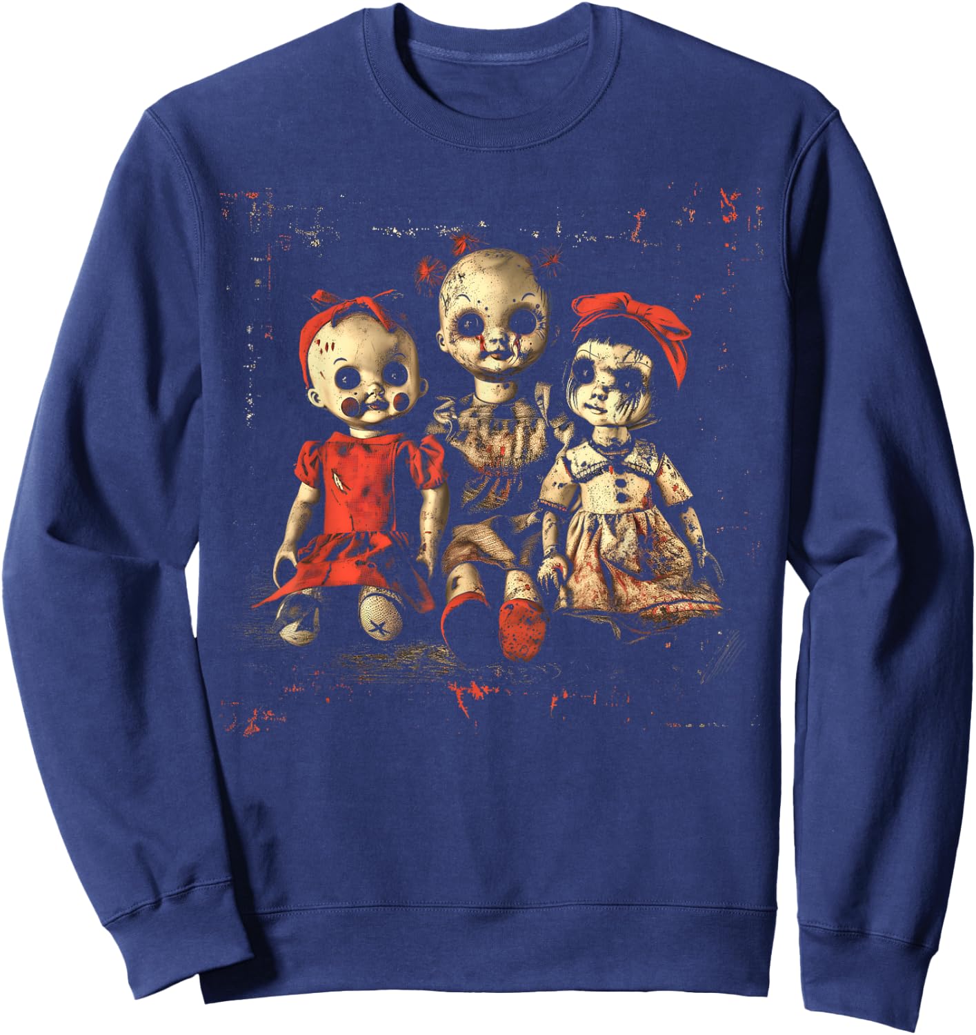 Scary Doll Horror Movie Creepy Haunted Toy Goth Alt Emo Sweatshirt - Sweatshirt | Navy