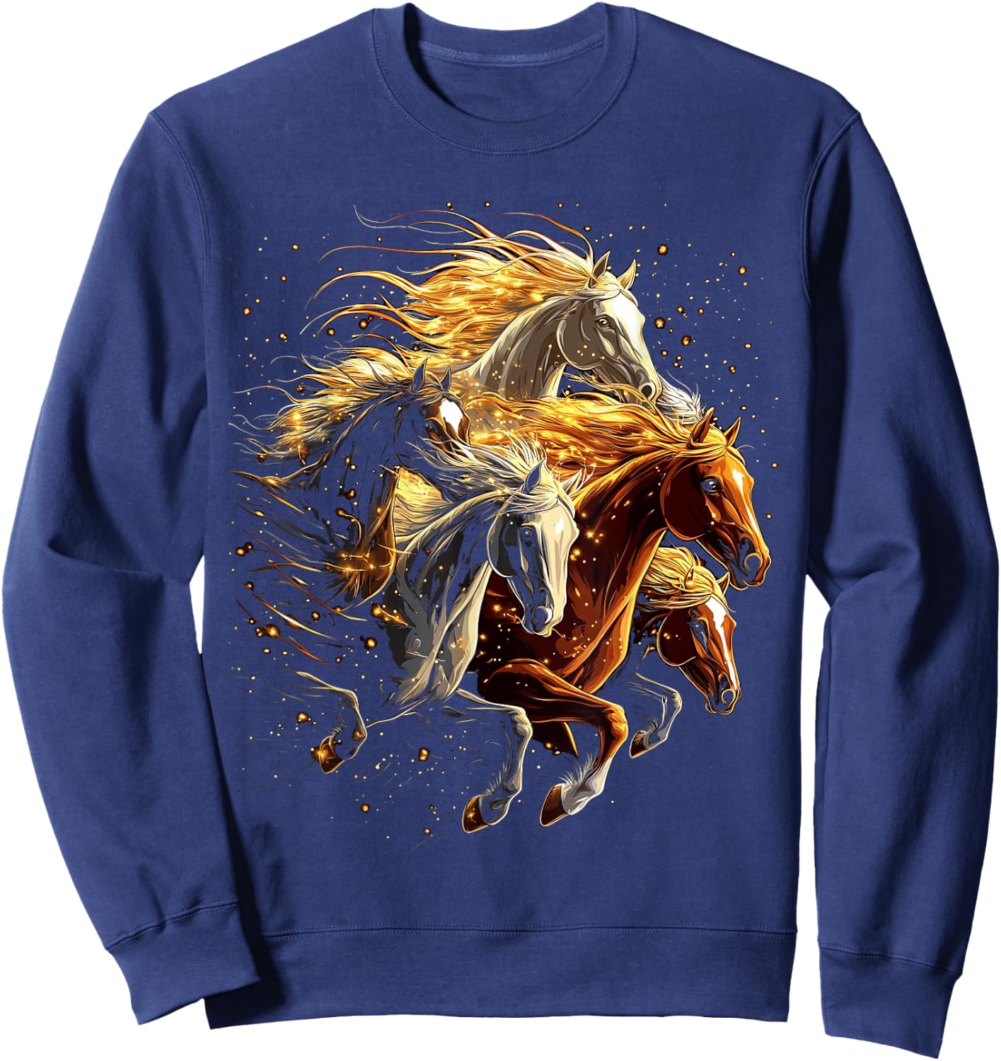 Galloping Horses Horse Riding on Horseback Girl Sweatshirt - Sweatshirt | Navy