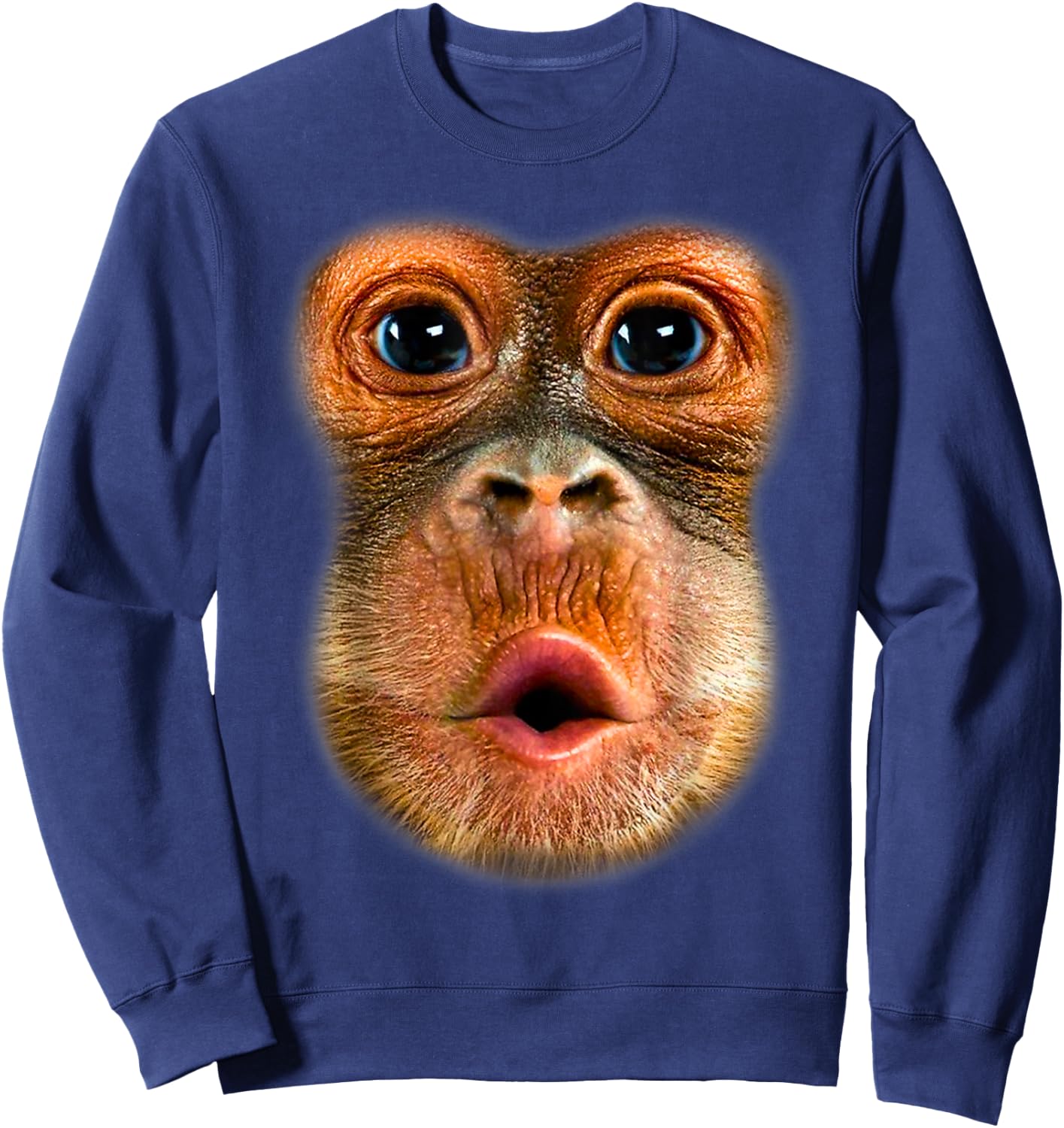 Monkey Stomach Funny Meme Cool Trending Viral Video Sweatshirt - Sweatshirt | Navy