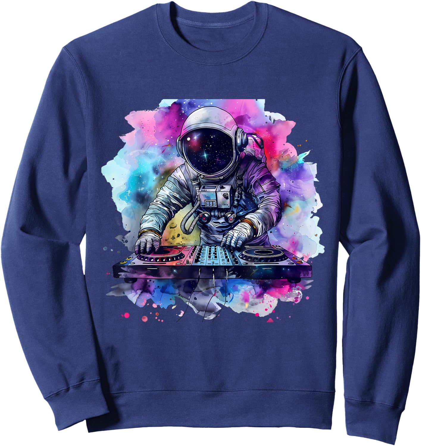 Astronaut DJ Turntable DJ Astronaut Beatmaker Music Producer Sweatshirt - Sweatshirt | Navy