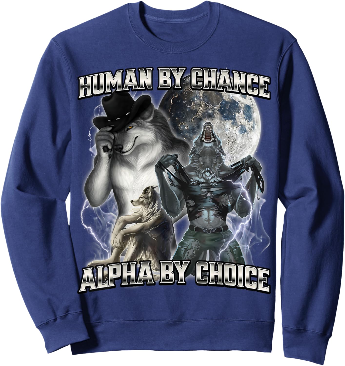 Human By Chance Alpha By Choice Sweatshirt - Sweatshirt | Navy