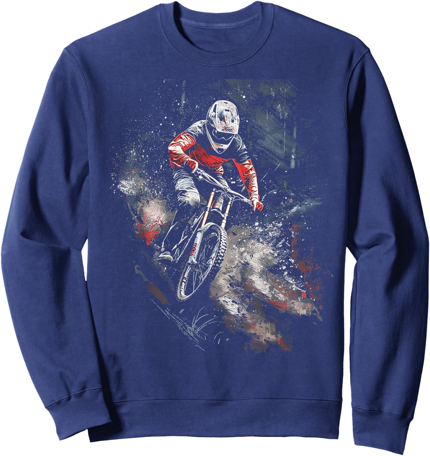 Mountain Biking Watercolor Sweatshirt - Sweatshirt | Navy