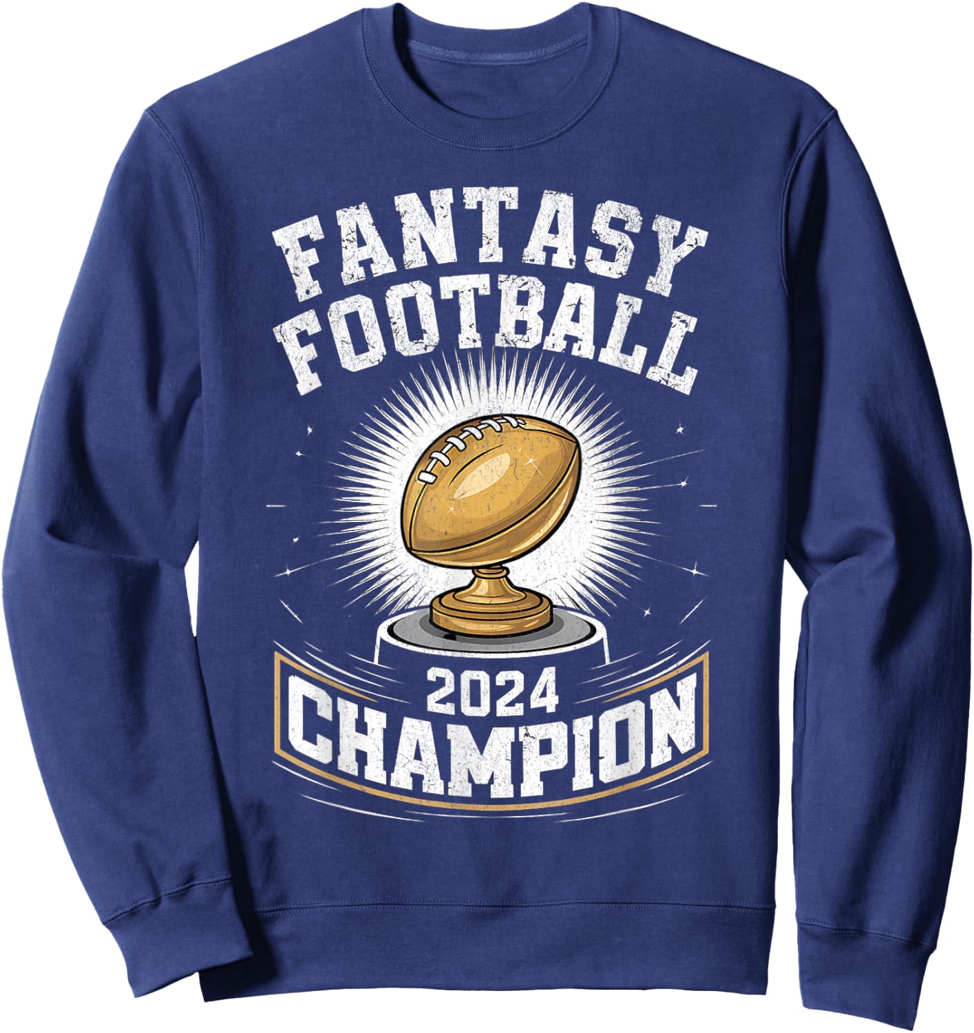 Fantasy Football 2024 Champion Fantasy Football , Small, Black Sweatshirt - Sweatshirt | Navy