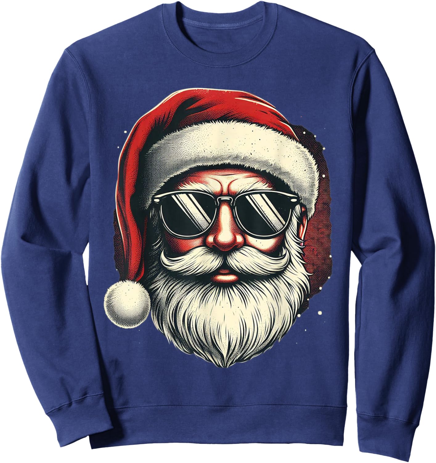 Santa Face Retro Sunglasses Christmas Xmas Men Women Sweatshirt - Sweatshirt | Navy