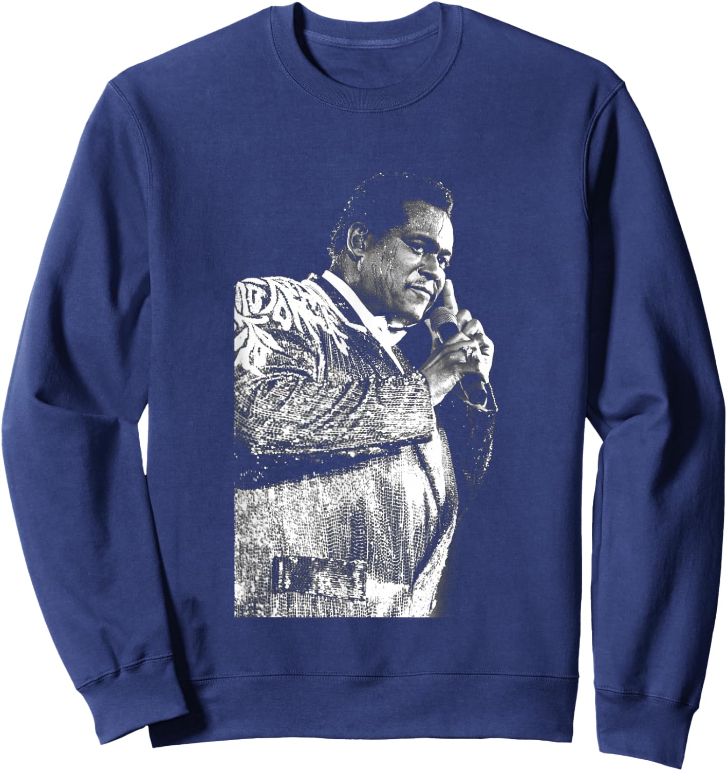 Stephen Wright Photography Luther Vandross Live , Men's -Adults, Black, Small, Short Sleeve, Classic Fit, , Regular, Medium Sleeve Length Sweatshirt - Sweatshirt | Navy
