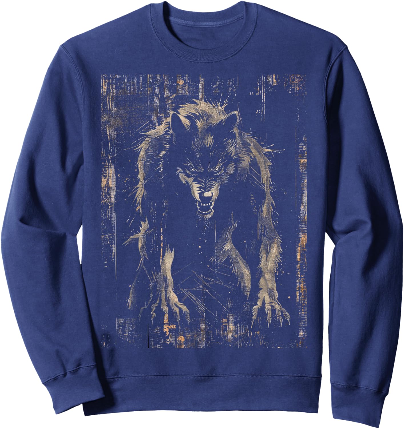 Werewolf Wolf Howling at Full Moon Sweatshirt - Sweatshirt | Navy