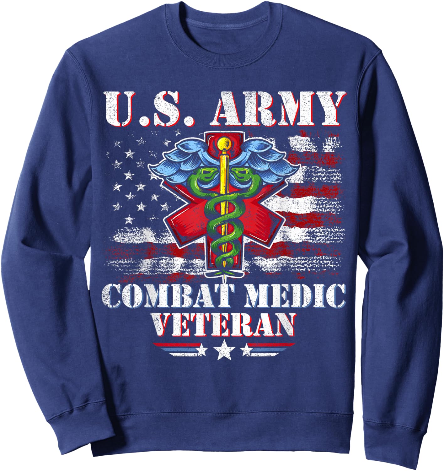 U.S Army Combat Medic Proud Veteran Medical Military Retired Sweatshirt - Sweatshirt | Navy