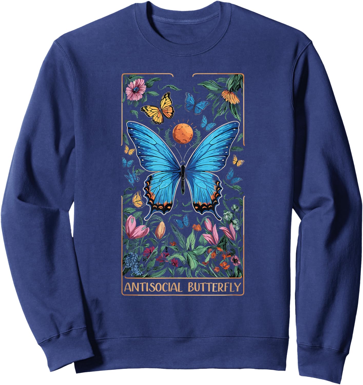 ANTISOCIAL BUTTERFLY Tarot Card Sweatshirt - Sweatshirt | Navy