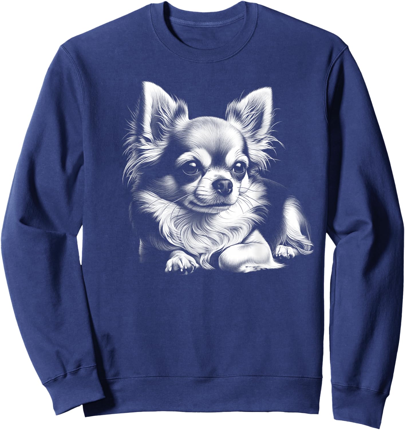 Chihuahua Portrait in Lying Poser Sweatshirt - Sweatshirt | Navy