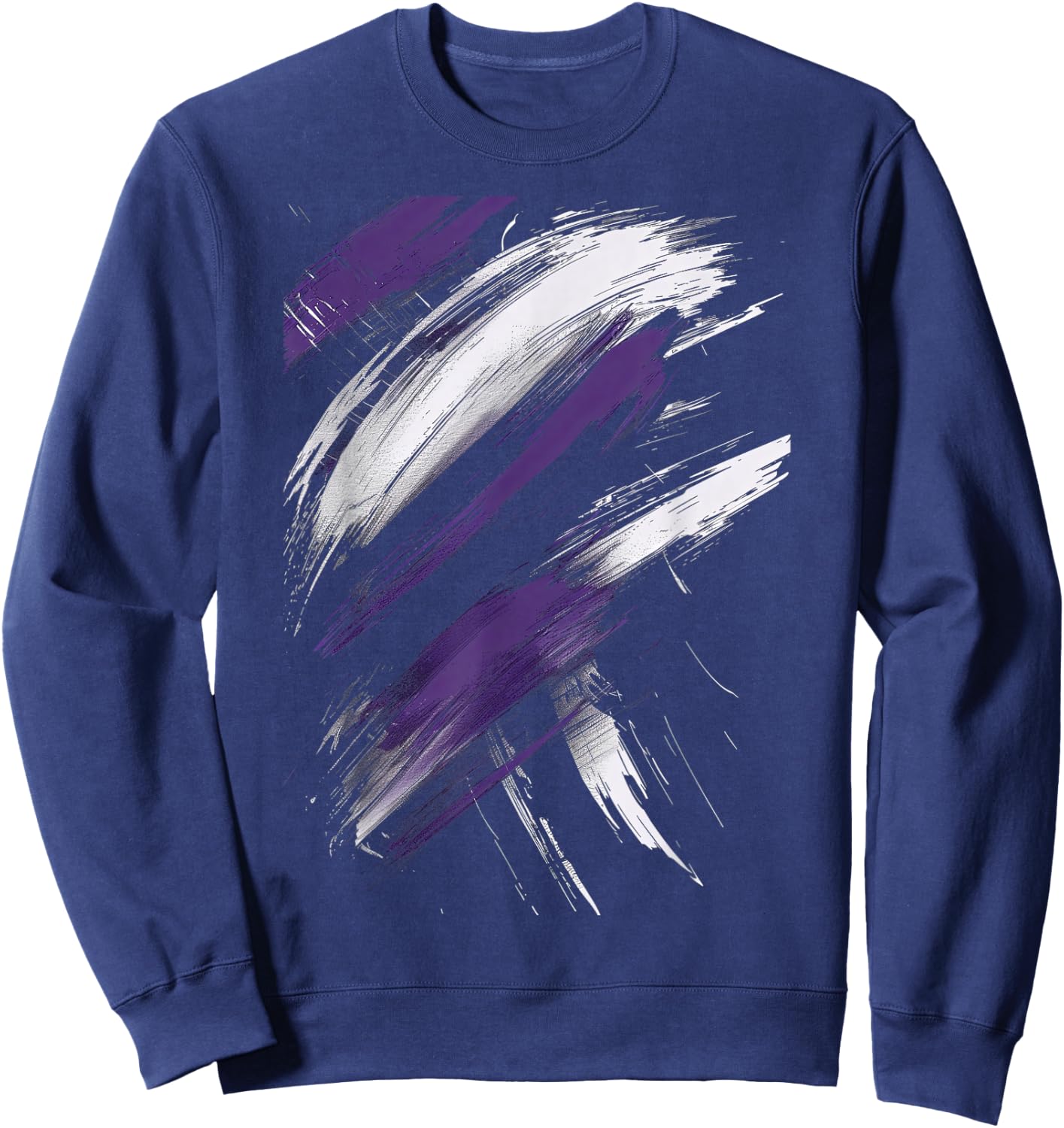 Purple And Black Brushstrokes Graphic Sweatshirt - Sweatshirt | Navy