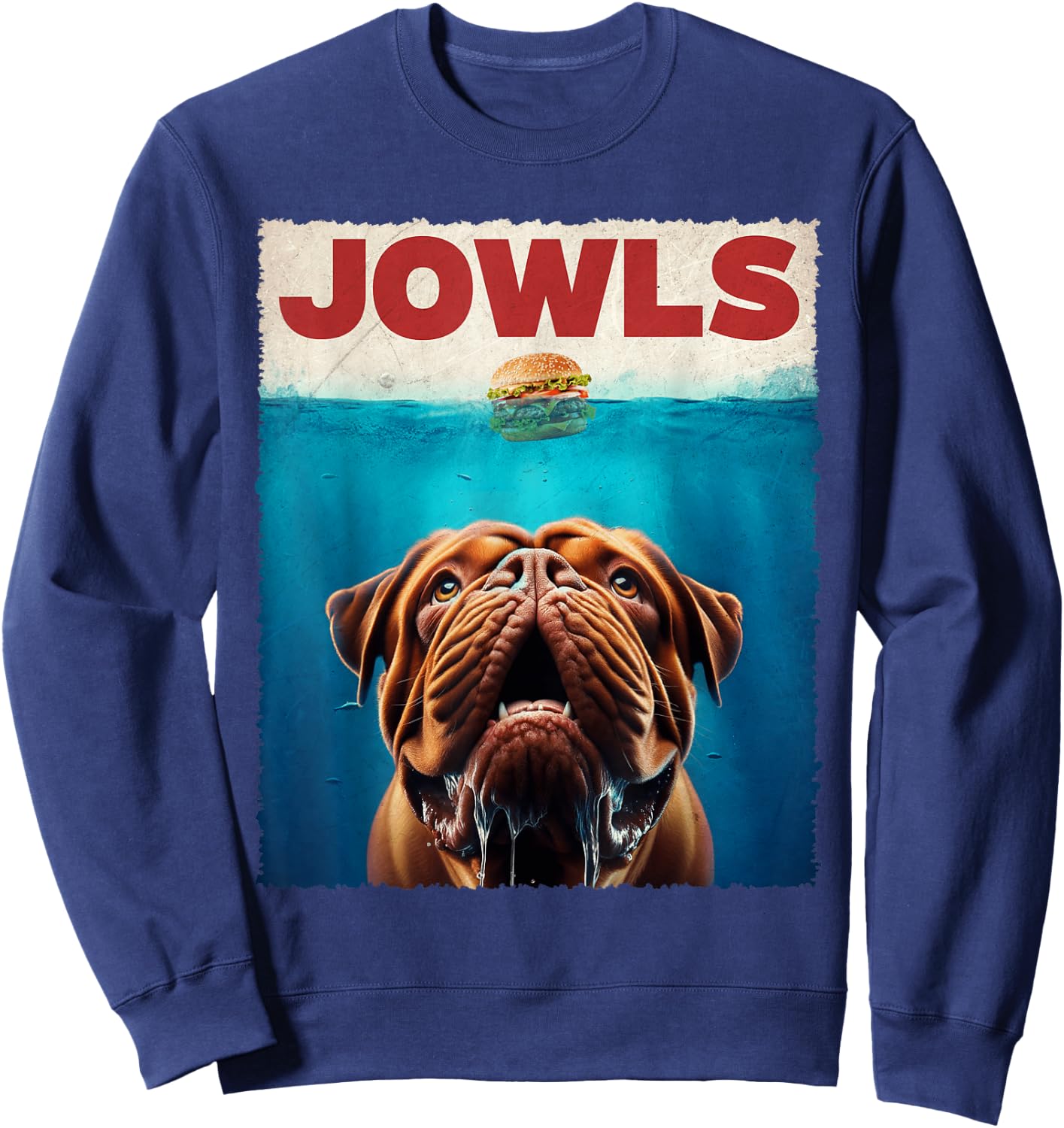 Graphic Love Dogue de Bordeaux Jowls Dogs Kawaii Pet Vintage Sweatshirt - Sweatshirt | Navy