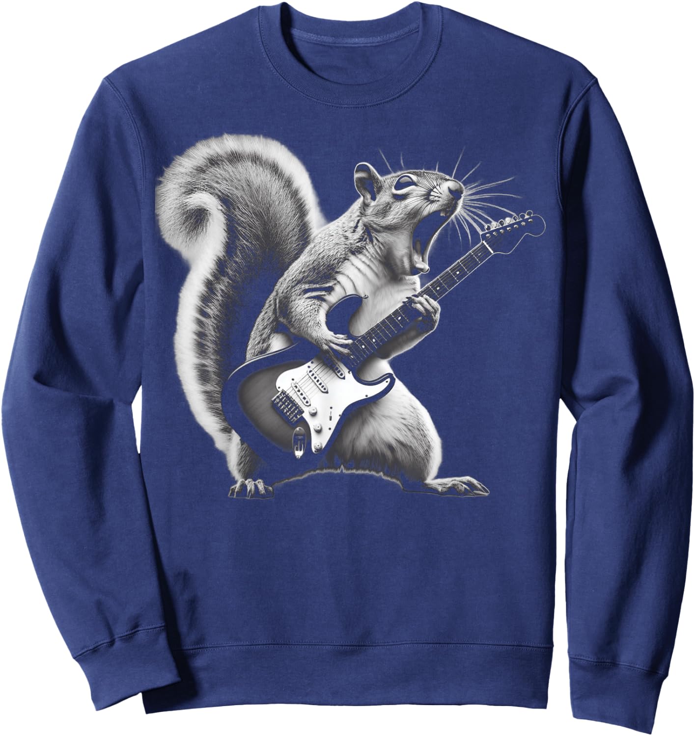 Squirrel Playing Guitar Rock and Roll , Women, Kids Sweatshirt - Sweatshirt | Navy