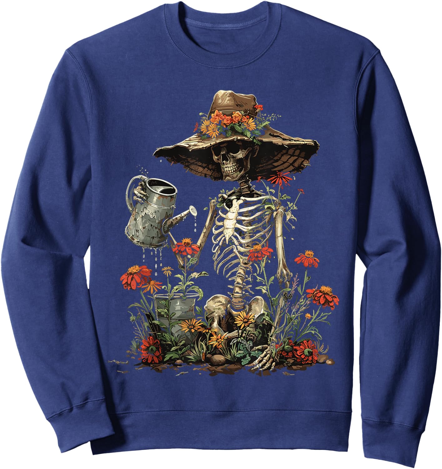 Skeleton Plants Lover Gardening Halloween Sweatshirt - Sweatshirt | Navy