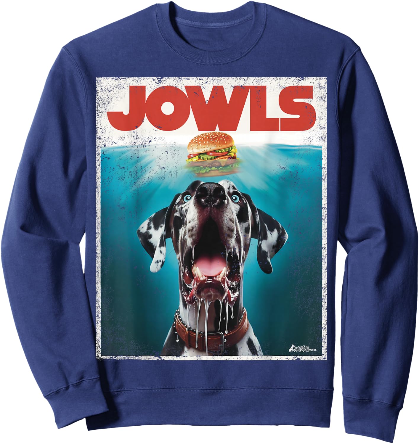 Great Dane Jowls, Paws Harlequin, Blue Eyes Dog Mom, Dog Dad Sweatshirt - Sweatshirt | Navy