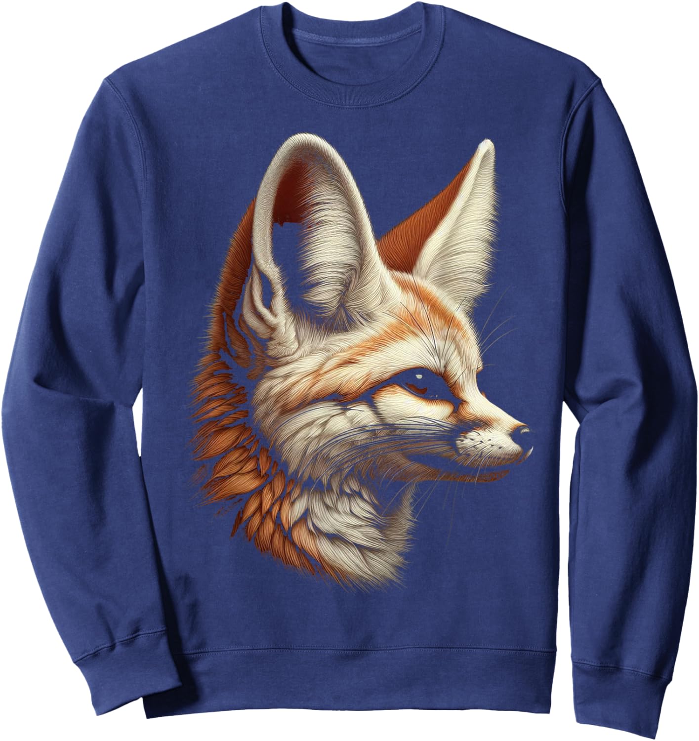 Fennec Fox Face Fenec Fox Cute Animal Fox Lover Wild Animals Sweatshirt - Sweatshirt | Navy