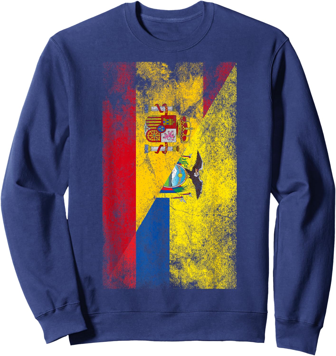 Spain & Ecuador Flags - Spanish Ecuadorian Sweatshirt - Sweatshirt | Navy