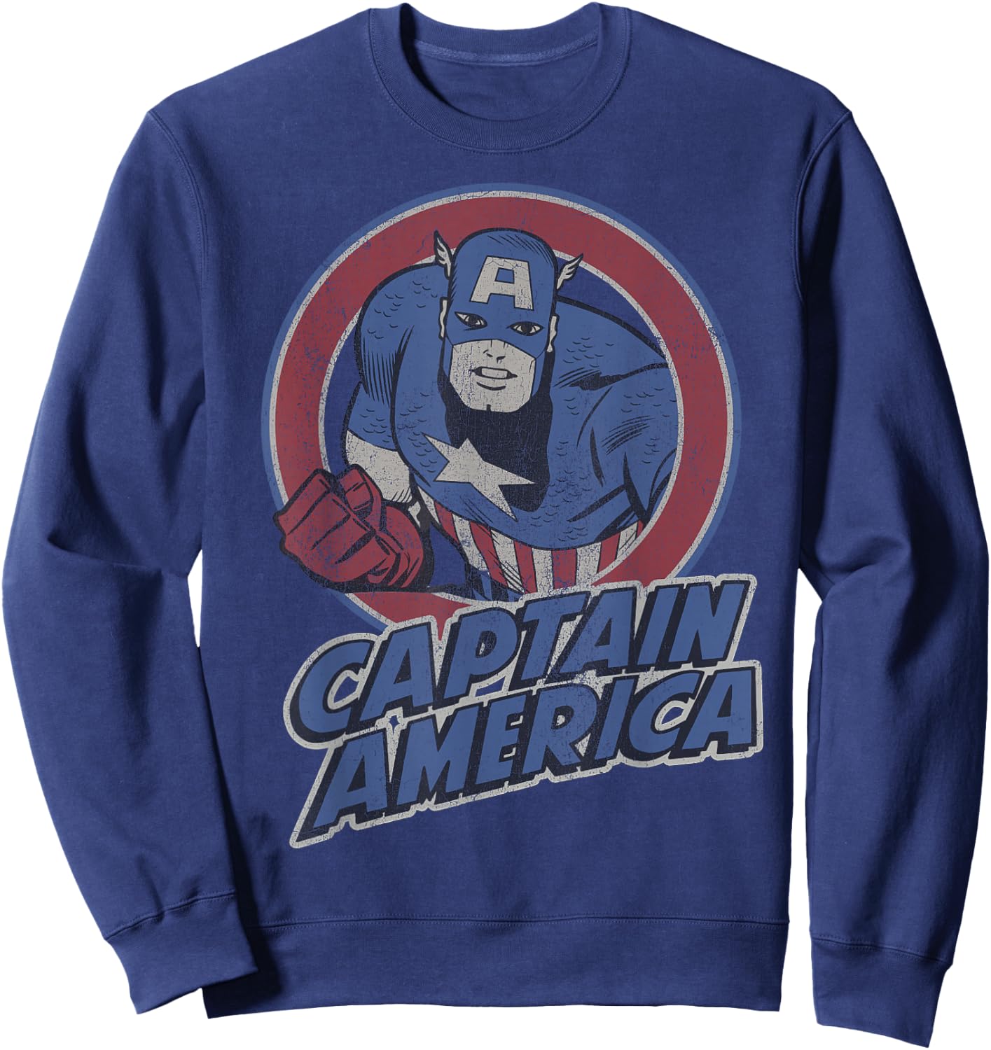 Marvel Captain America Retro Style Portrait Sweatshirt - Sweatshirt | Navy