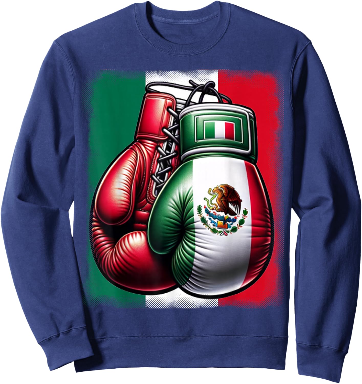 Boxing Mexico Funny Mexican Vintage Style Boxing Mexico Sweatshirt - Sweatshirt | Navy