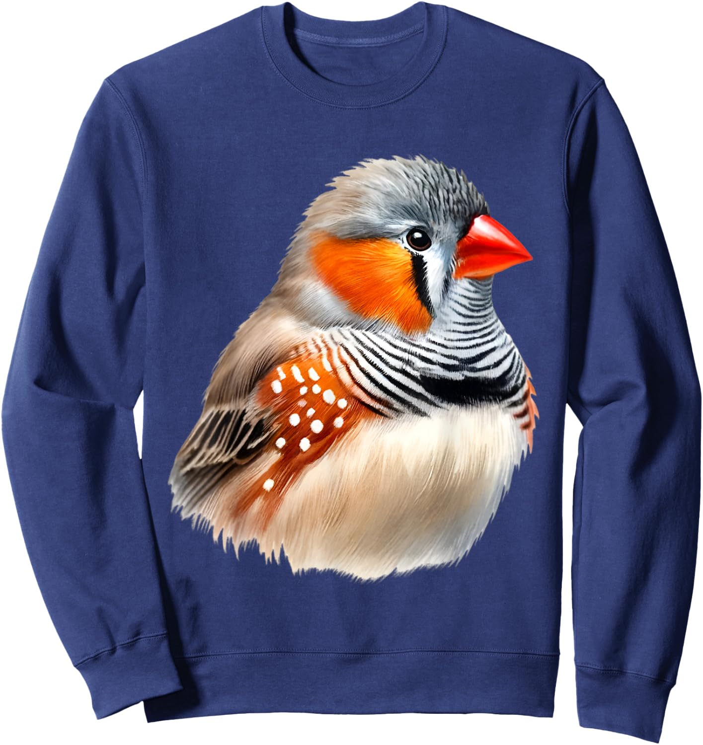 Zebra Finch Bird Vibrant Realistic Artwork Sweatshirt - Sweatshirt | Navy