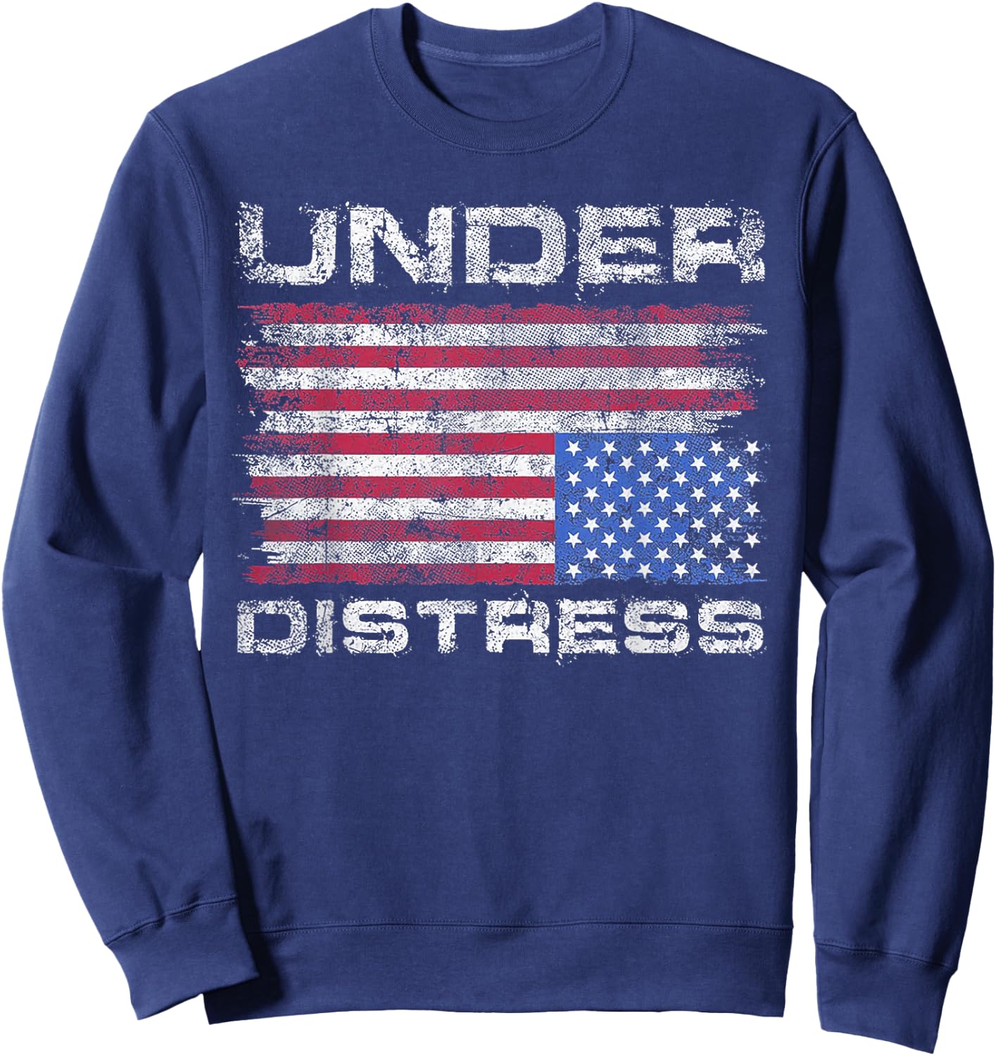 Under Distress America Flag Sweatshirt - Sweatshirt | Navy