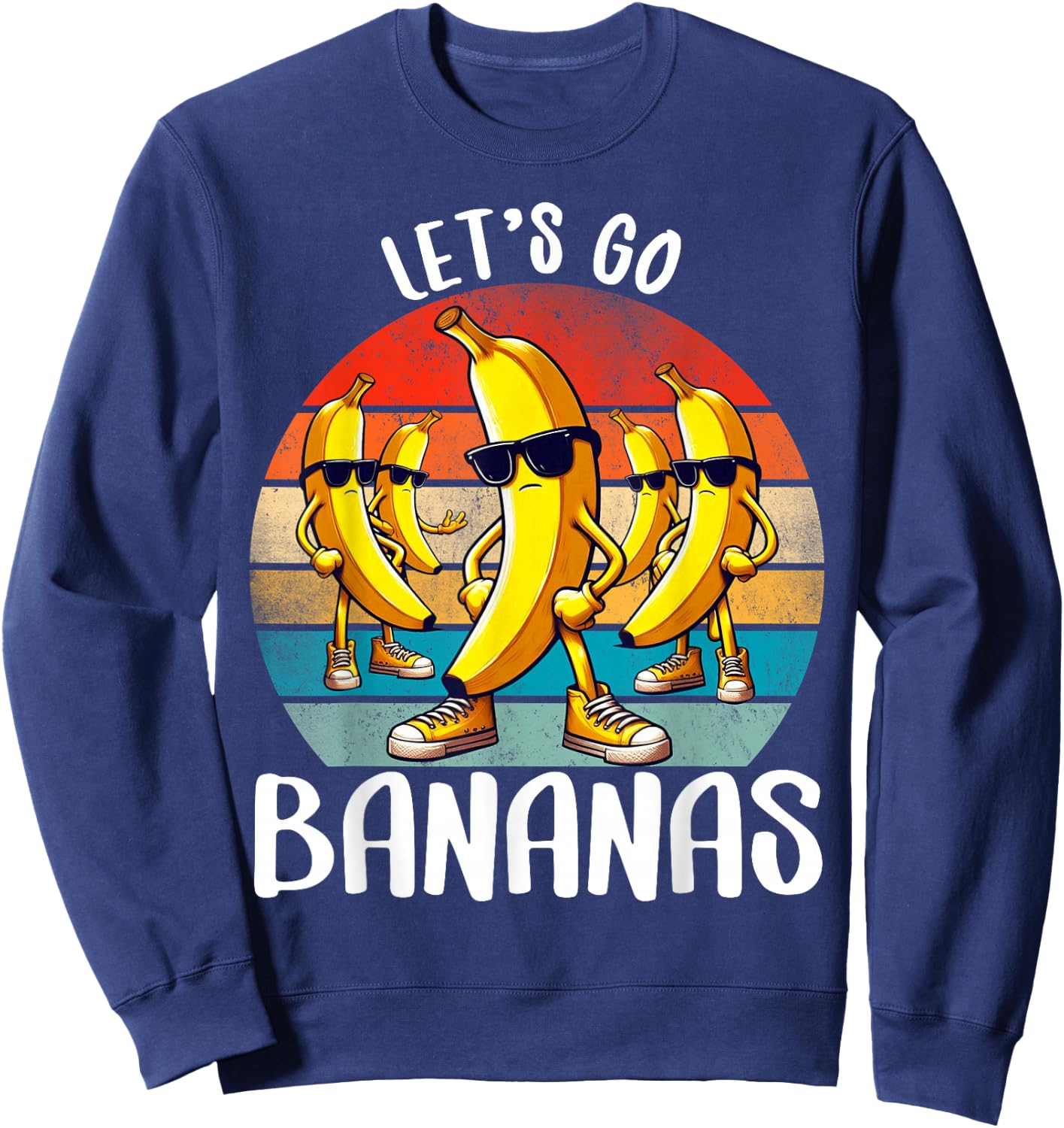 Funny Bananas Shirt Cute Banana Gifts Funny Lets go Bananas Sweatshirt - Sweatshirt | Navy