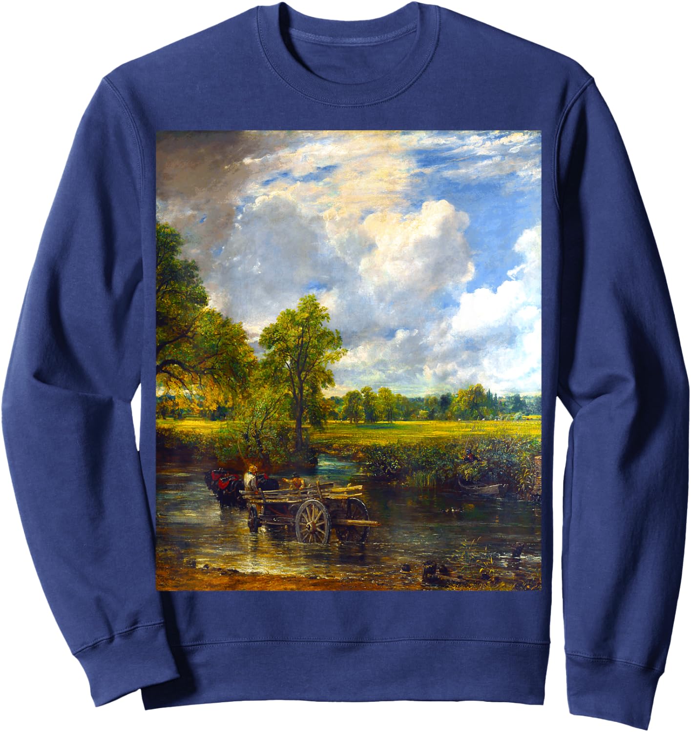 The Hay Wain John Constable Romanticism Landscape Art Sweatshirt - Sweatshirt | Navy