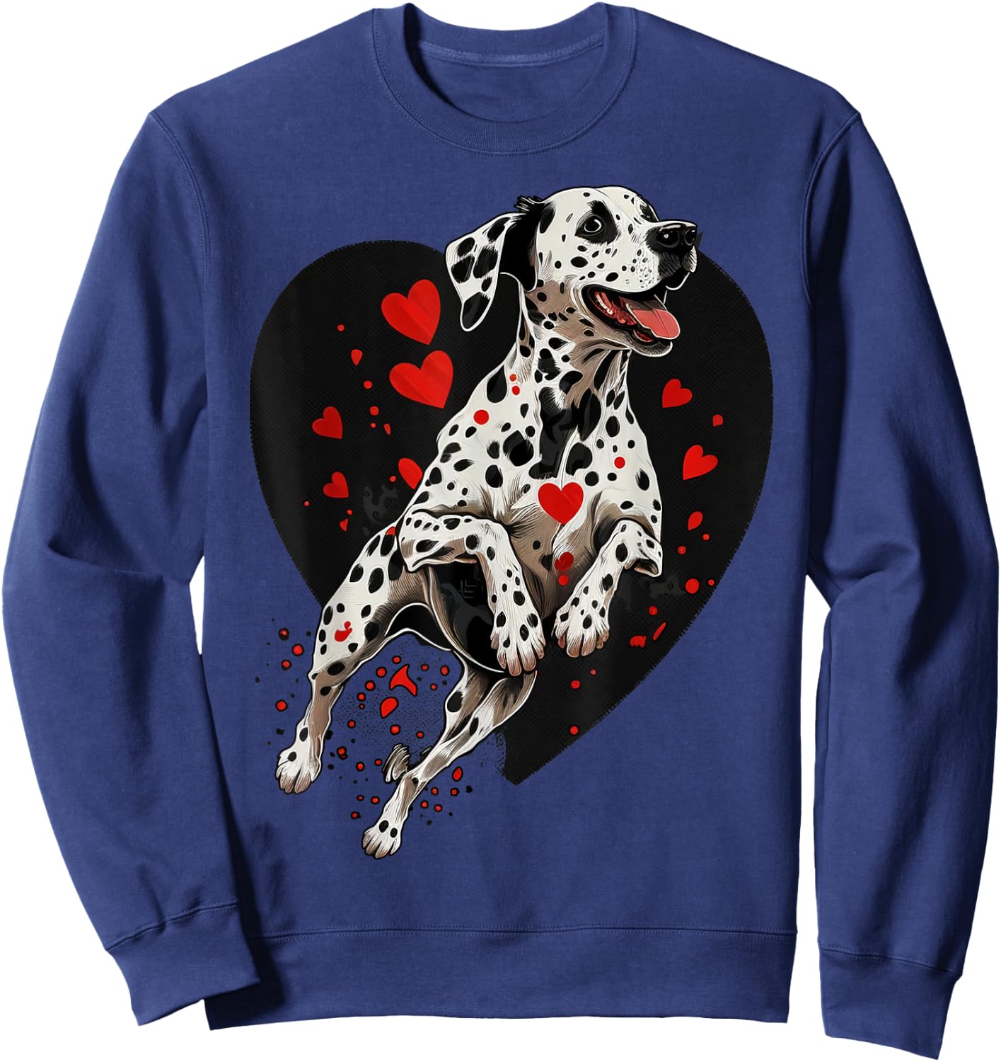 Dalmatian Love Heart for Valentines Day on Dalmatian Lover Sweatshirt - Sweatshirt | Navy