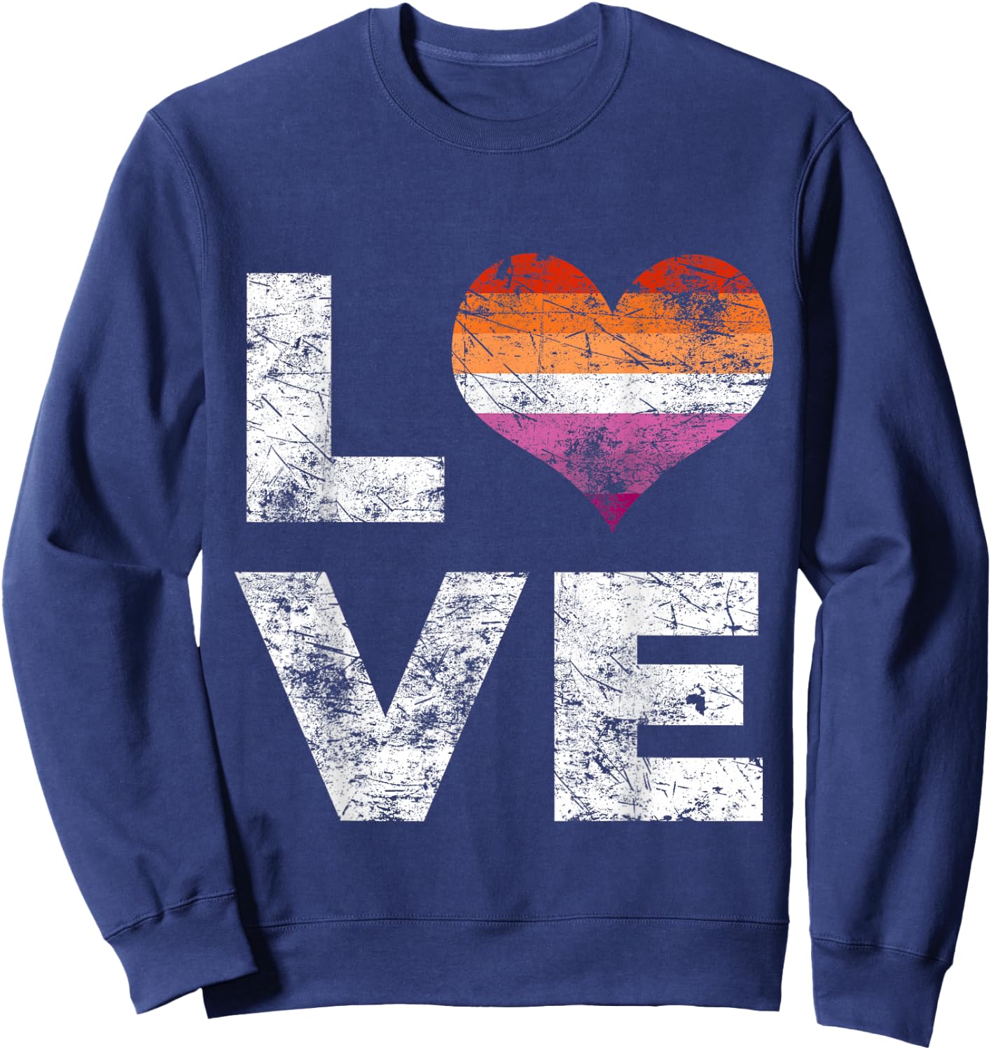 Lesbian Flag Love Vintage Sweatshirt - Sweatshirt | Navy