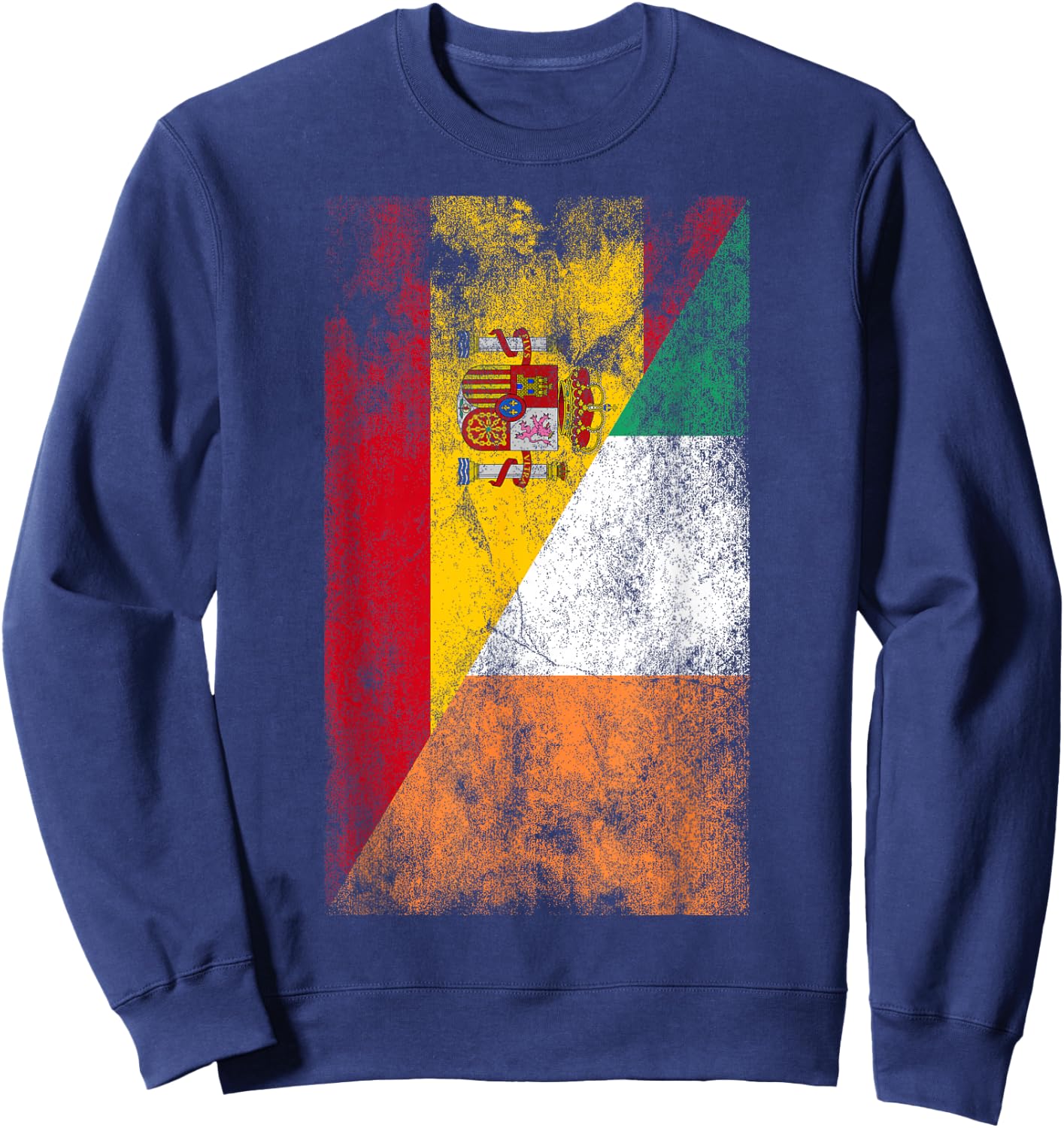 Spain & Ireland Flags - Spanish Irish Sweatshirt - Sweatshirt | Navy