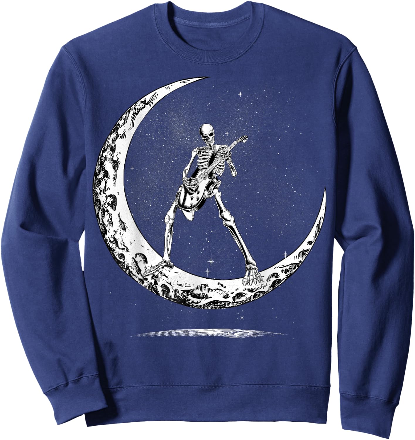 Skeleton Playing Guitar Rock And Roll Band Kids Sweatshirt - Sweatshirt | Navy