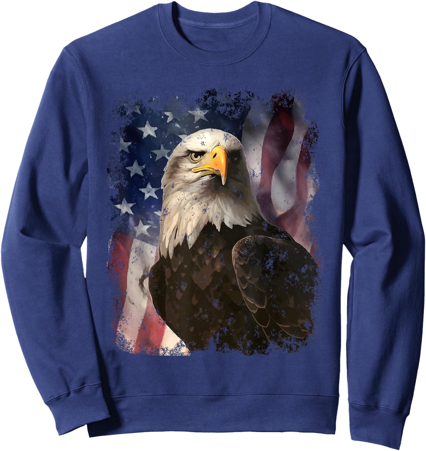 Patriotic Eagle 4th Of July USA American Flag Sweatshirt - Sweatshirt | Navy