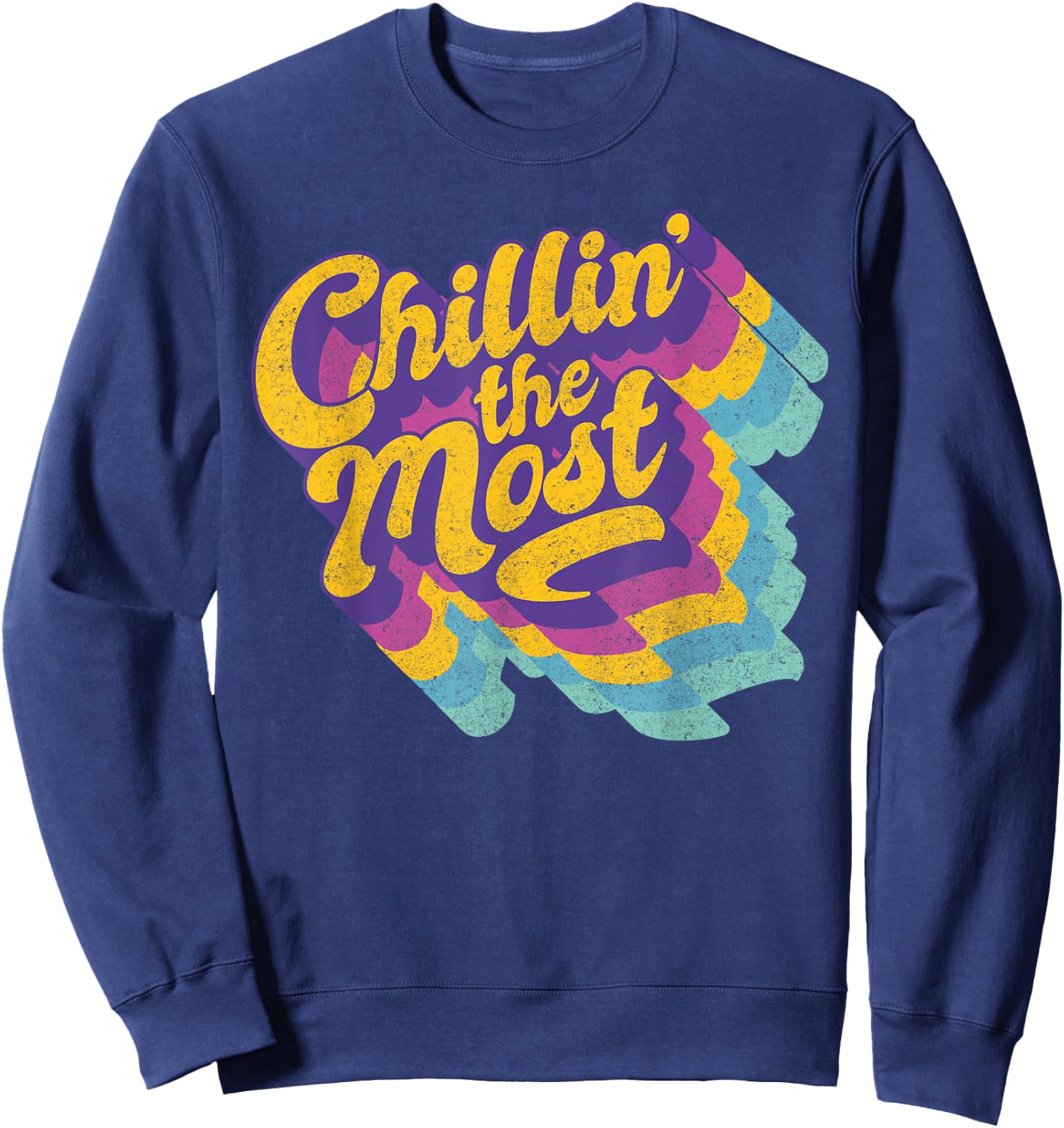 Chillin' the Most relaxing summer vibes Men Women Kids Sweatshirt - Sweatshirt | Navy