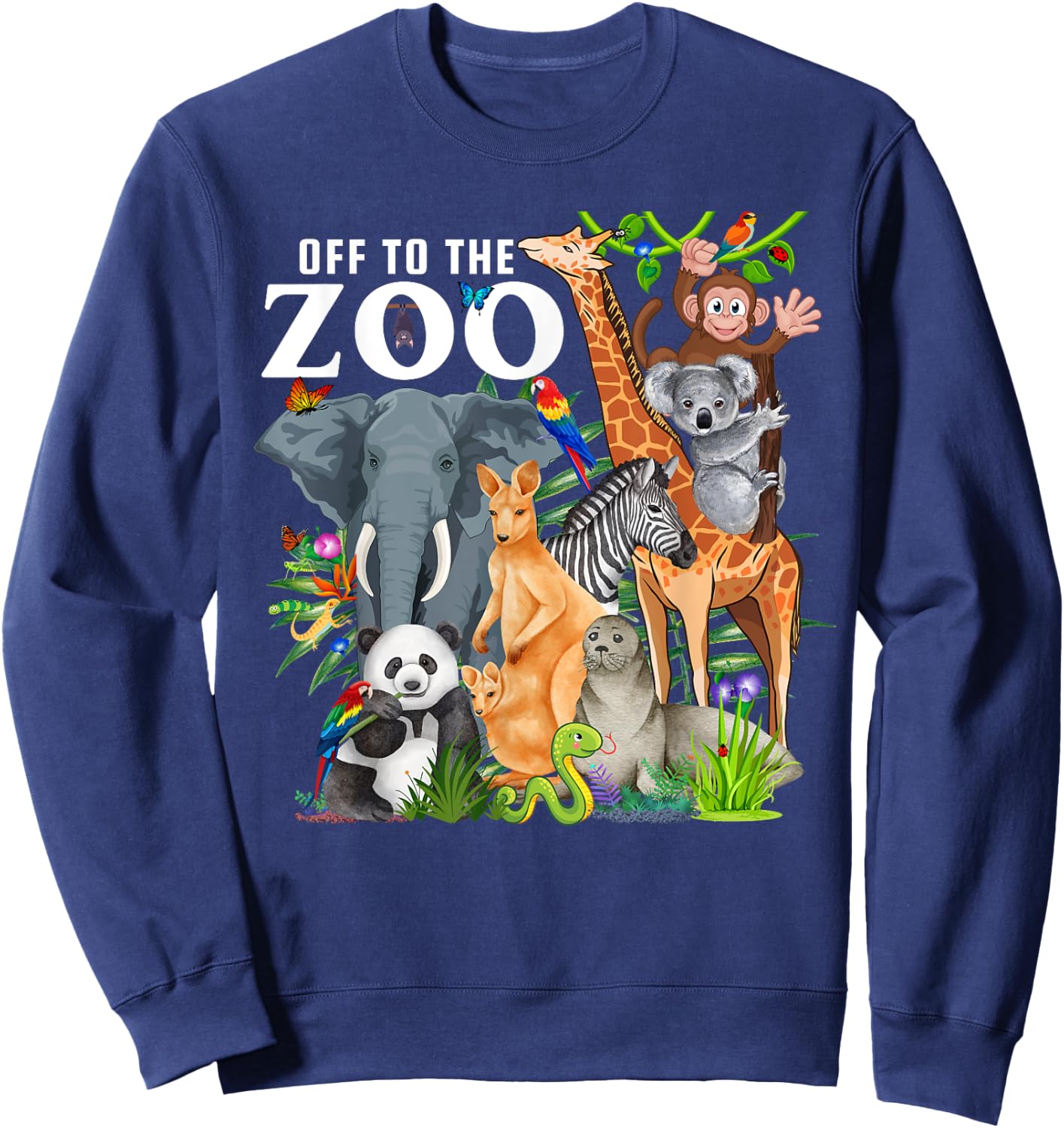 Zoo Animals Safari Party A Day At The Zoo Safari Zoo Animal Sweatshirt - Sweatshirt | Navy