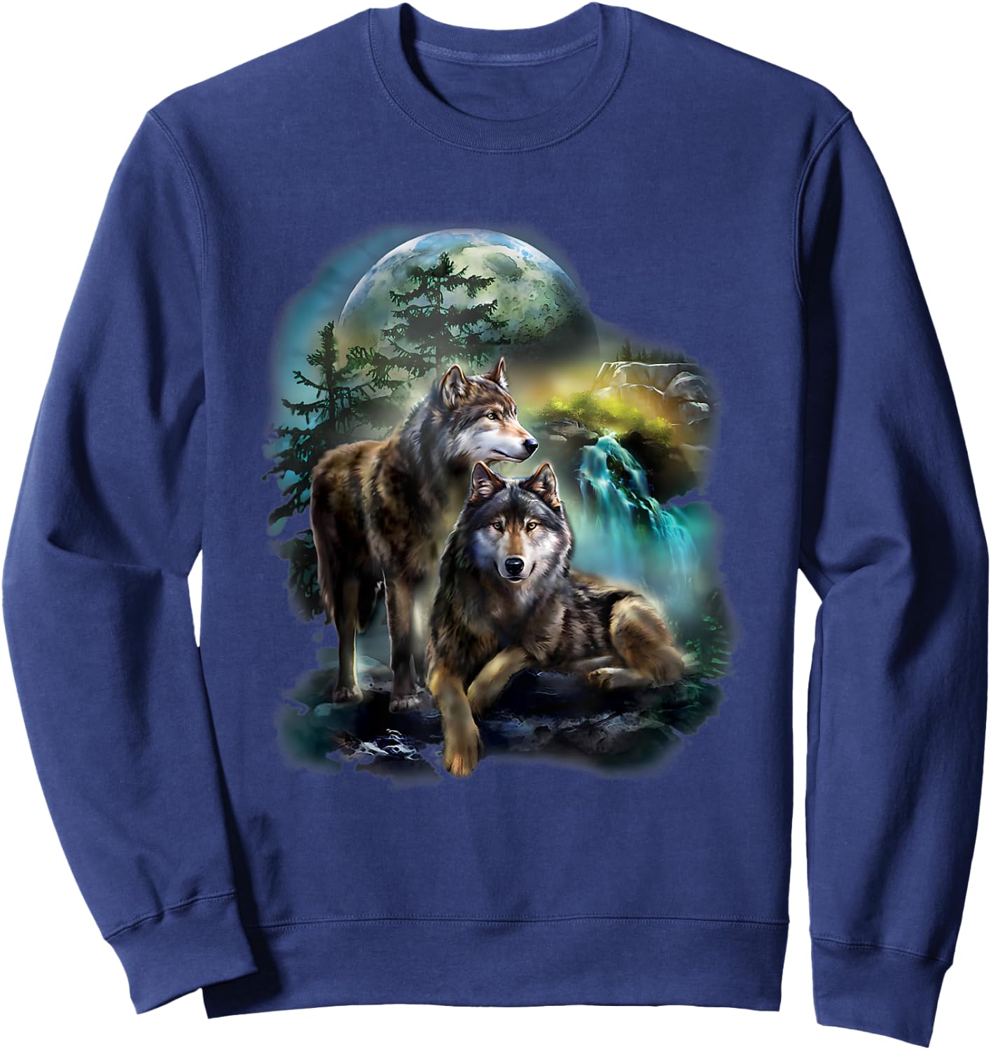 Vintage wolf Shirt wolf women Lovers for boys and girls Sweatshirt - Sweatshirt | Navy