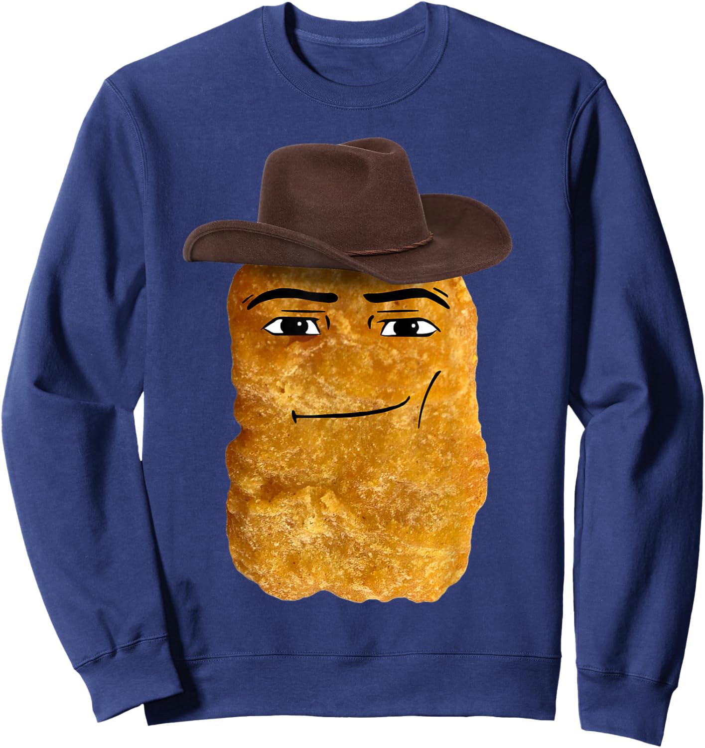 Cowboy Chicken Nugget Meme Sweatshirt - Sweatshirt | Navy
